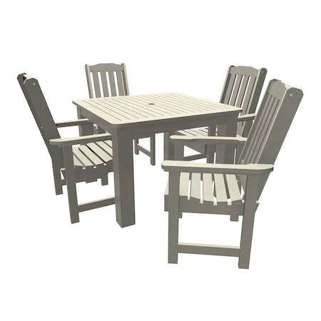 Highwood Usa Lehigh 5pc Square Outdoor Patio Furniture Dining Set AD-DNL44-HGR